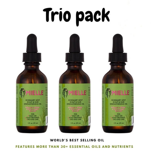 Mielle Rosemary Mint Scalp & Hair Strengthening Oil 2oz ( Trio Pack )